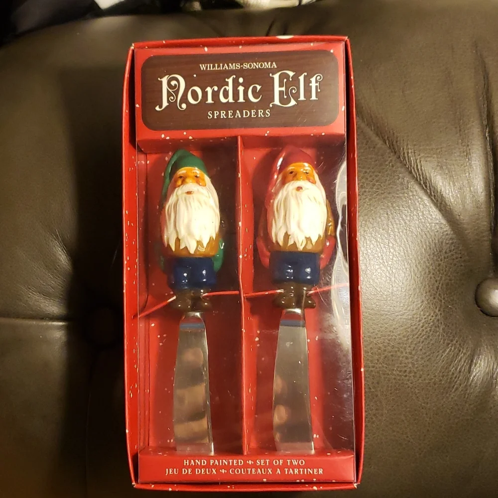 Rare Collectible Williams-Sonoma Nordic Elf Spreaders - Christmas